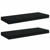 vidaXL Półki ścienne, 2 szt., czarne, 60x23,5x3,8 cm, MDF