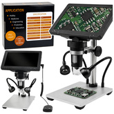 Mikroskop Edukacyjny Cyfrowy Pilot Przewodowy 1200X LCD 7 CALI HD Kamera