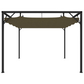 vidaXL Altana ogrodowa ze zwijanym dachem, 3x3 m, taupe, 180 g/m²