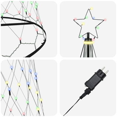 Choinka świąteczna LED z podstawą Wielokolorowe 399 cm Metal
