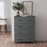 vidaXL Komoda HAMAR, ciemnoszara, 79x40x103,5 cm, lite drewno sosnowe