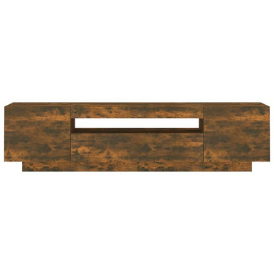 vidaXL Szafka pod TV z oświetleniem LED, przydymiony dąb, 160x35x40 cm