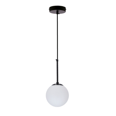 Pompei lampa wisząca czarny E27 klosz biały 15cm 31-09586