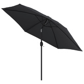Parasol ogrodowy na metalowym słupku, 300 cm, czarny
