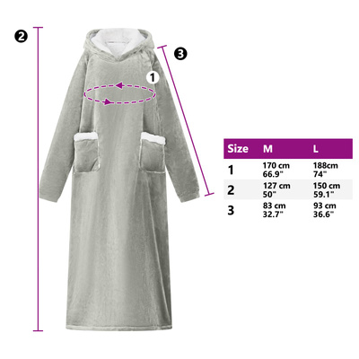 Bluza-koc Szary L Fleece i Flanela