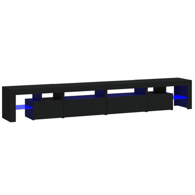 vidaXL Szafka pod TV z oświetleniem LED, czarna, 260x36,5x40 cm