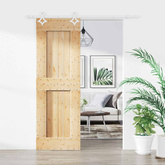 Drzwi przesuwne 70 x 210 cm Lite Drewno Sosnowe (Nieobrobione)