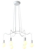 Lampa wisząca Basso biała metalowa 6-punktowa nad stół do jadalni