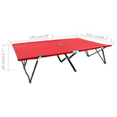 vidaXL Dwuosobowy leżak, składany, czerwony, stal