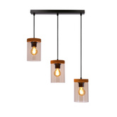 Lampa wisząca WELS ze szklanymi dymionymi kloszami - lampa nad stół do kuchni i jadalni