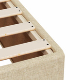 Łóżko Box Spring z materacem i LED kremowy 140 x 190 cm tkanina