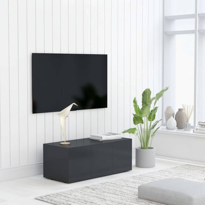 vidaXL Szafka pod TV, szara, 80x34x30 cm, materiał drewnopochodny