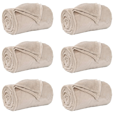 Koce narzutowe 6 pcs Beżowy 130 x 150 cm Polar