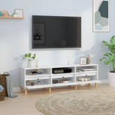 vidaXL Szafka pod TV, biała, 150x30x44,5 cm, materiał drewnopochodny wariant 9