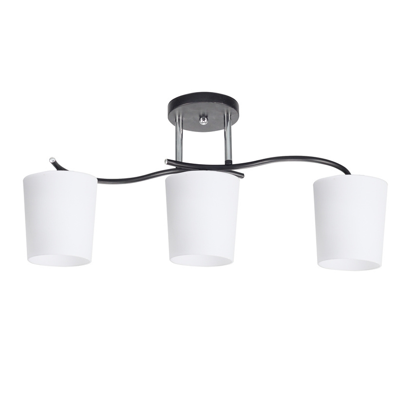 Lampa Sufitowa Chromowy+Czarny 3X40 E27 Klosz Biały Esnyr