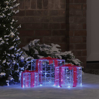 Pudełko Prezentowe 3 pcs Niebieski 20 x 20 x 20 cm Akryl