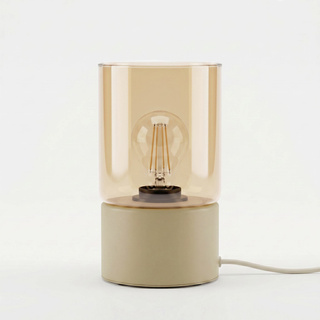 Nowoczesna lampa stołowa, beż - bursztyn K-5985 z serii VERA