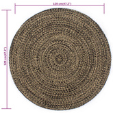 vidaXL Ręcznie wykonany dywan, juta, czarny i naturalny, 120 cm