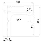 Bateria umywalkowa pinios l chrom BU-92-L01-X Invena