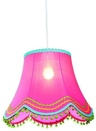 Lampa wisząca z abażurem Arlekin różowa do pokoju dziecięcego