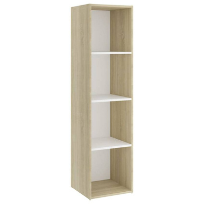 vidaXL Szafka pod TV, biel i dąb sonoma, 142,5x35x36,5 cm
