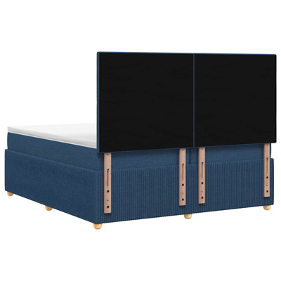 Łóżko z box spring LED z materacem niebieski 200 x 200 cm