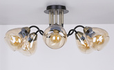 Lampa sufitowa czarno/złota dymiona 5xE27 Unica 35-00897