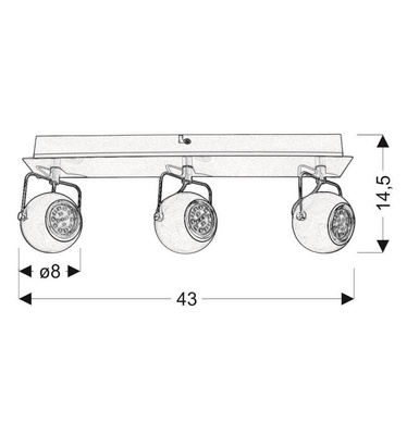 Lampa sufitowa Tony listwa regulowana 3-punktowa do salonu metalowa