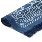vidaXL Dywan typu kilim, bawełna, 160 x 230 cm, niebieski ze wzorem