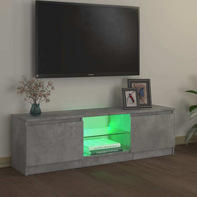 Szafka pod TV, z oświetleniem LED, szara, 120 x 30 x 36 cm