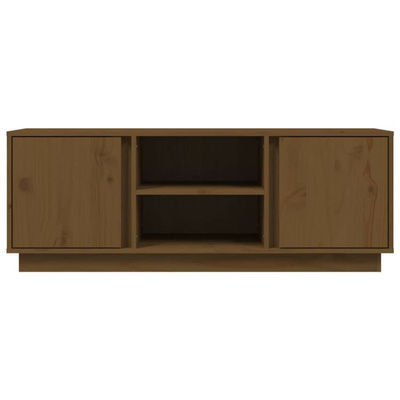Szafka pod TV, miodowy brąz, 110x35x40,5cm, lite drewno sosnowe vidaXL