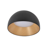 Liguria Lampa Sufitowa Plafon Czarno Drewniany 18W Led 35 Cm Klosz Biały