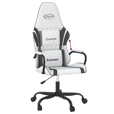 vidaXL Fotel gamingowy, biało-czarny, sztuczna skóra model standard