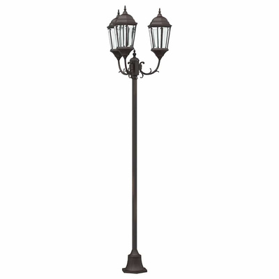 Lampa ogrodowa kolor bronzu 57 x 49 x 241 cm Aluminium i szkło
