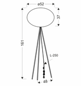 MELLOW lampa podłogowa czarny 1x40W E27 abażur 52 czarny kula 51-41944   