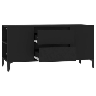 Szafka pod TV, czarna, 102x44,5x50 cm, materiał drewnopochodny vidaXL