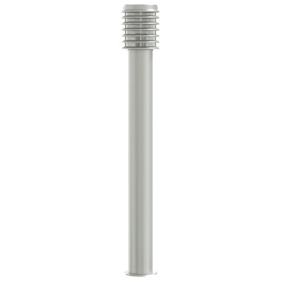 Lampy ogrodowe na słupku, 3 szt., srebrne, 110 cm, stal