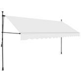 vidaXL Ręcznie zwijana markiza z LED, 350 cm, kremowa