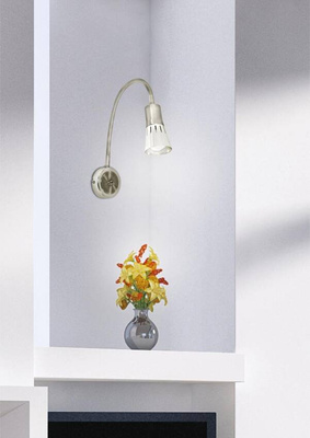 Lampa ścienna kinkiet E14 nikiel mat ARENA 91-94776