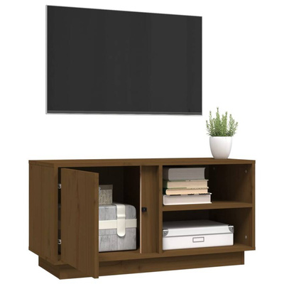 Szafka pod TV, miodowy brąz, 80x35x40,5 cm, lite drewno sosnowe vidaXL