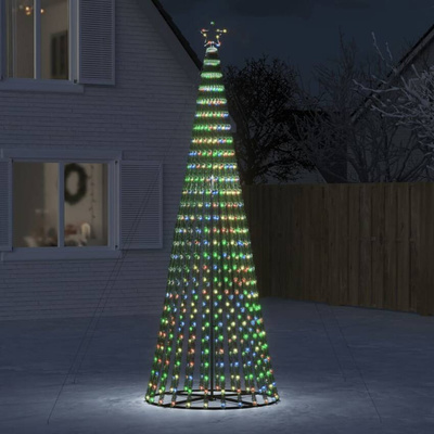 vidaXL Stożkowa choinka z lampek, 688 kolorowych LED, 300 cm