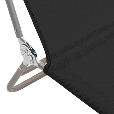vidaXL Składane leżaki, 2 szt., czarne, Textilene i stal