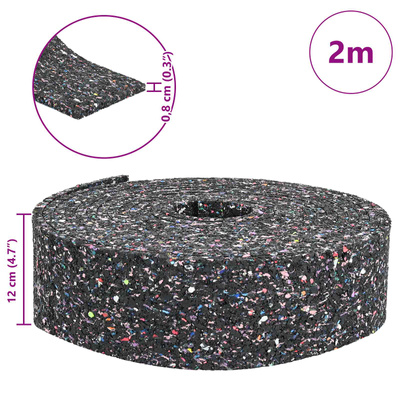 Rolka granulatu gumowego Czarny 200 x 12 x 0,8 cm Guma
