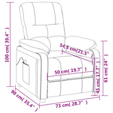 vidaXL Fotel masujący, kremowy, obity tkaniną