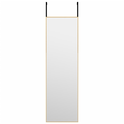 vidaXL Lustro na drzwi, złote, 30x100 cm, szkło i aluminium