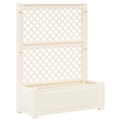 Duża doniczka z trelą 2 pcs Biały 143 x 143 x 133,5 cm PP