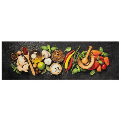 vidaXL Dywanik kuchenny, wzór w przyprawy, 60x180 cm, aksamit