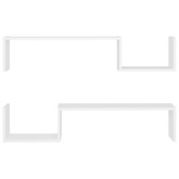 Półki ścienne, 2 szt., biały, 100x15x20 cm, Drewno inżynieryjne