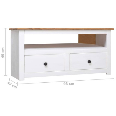 vidaXL Narożna szafka pod TV, biała, 93x49x49 cm, sosna, seria Panama