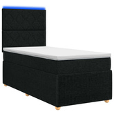 Łóżko z box spring LED z materacem Czarny 80 x 200 cm tkanina